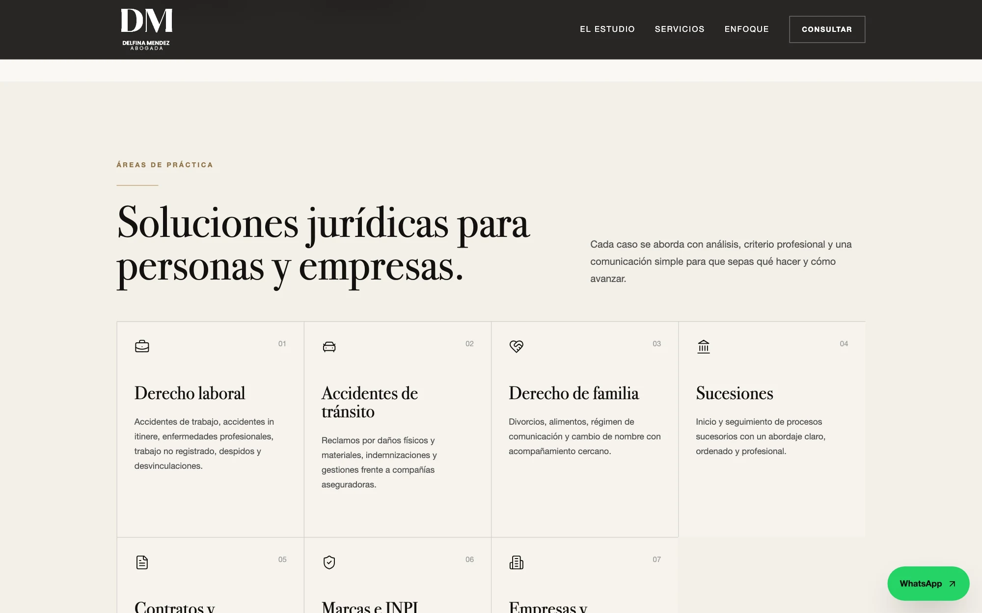 Áreas de práctica para personas y empresas